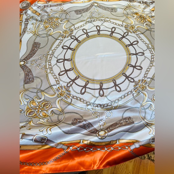 Collection of Five Preloved Branded or Fashion Silk-like Polyester Scarfs (GUC) - Picture 12 of 17